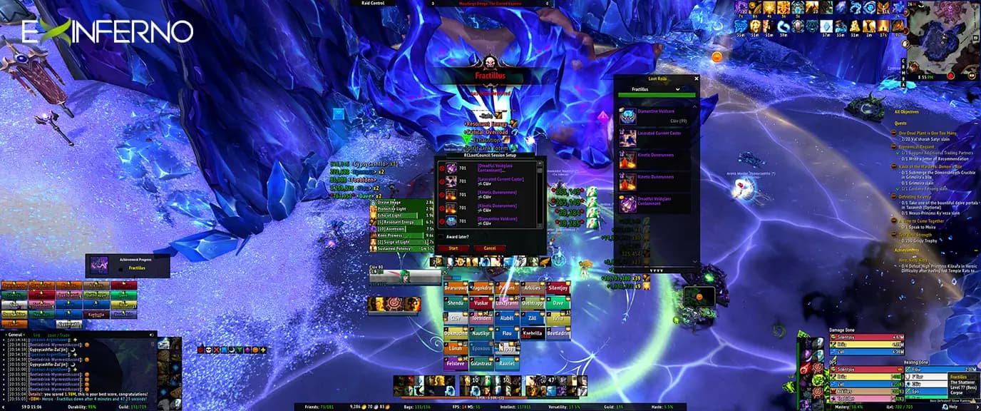 Team Purple heroic raid defeating Fractilus boss in The War Within